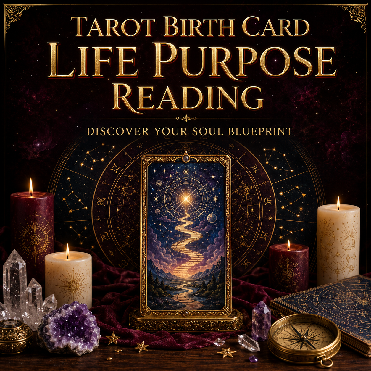 TAROT BIRTH CARD LIFE PURPOSE READING Discover Your Soul Blueprint, Personal Archetype, Natural Gifts and Divine Path